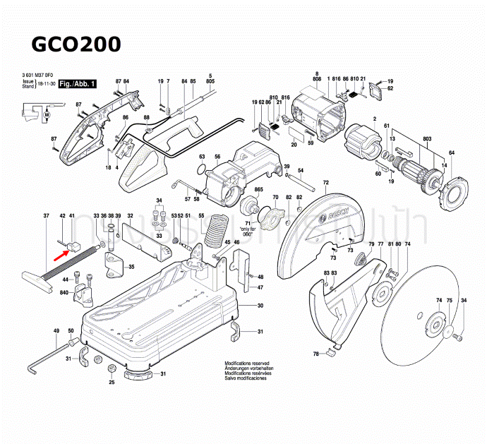 ก้อนจับ เครื่องตัดเหล็ก BOSCH รุ่น GCO14-24, GCO14-24J, GCO200, GCO220, GCO2000 Pn.1609B03576 (แท้-สั่ง)