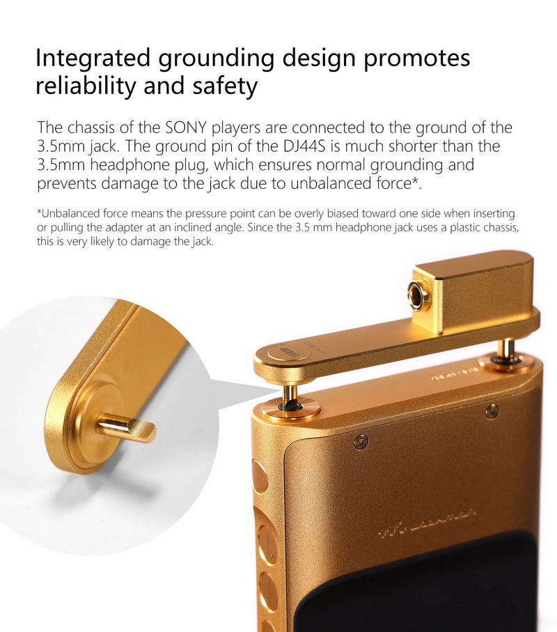 DD DJ44S หัวแปลง Ground Pin เพิ่มคุณภาพเสียง สำหรับเครื่องเล่นพกพา SONY