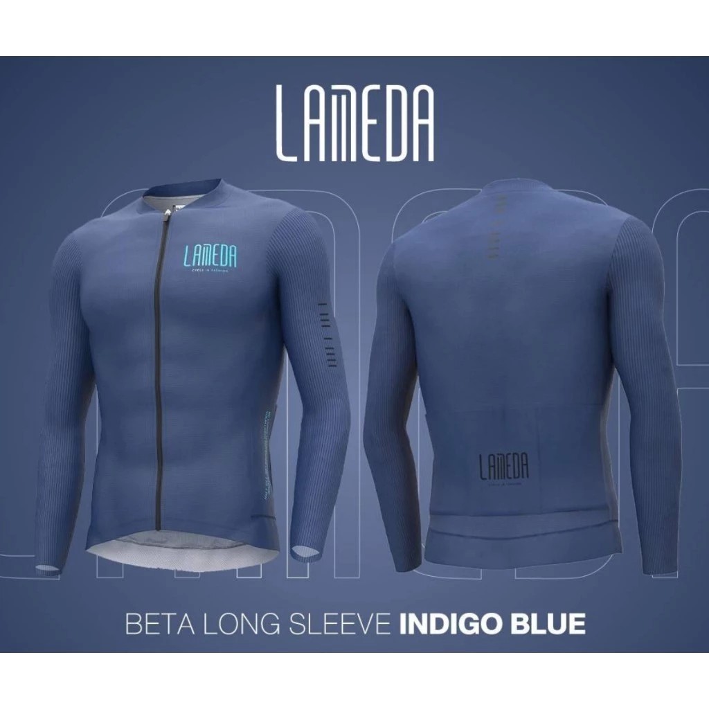 เสื้อปั่นจักรยานผู้ชาย LAMEDA รุ่น BETA INDIGO BLUE สีน้ำเงินอินดิโก้ | แขนสั้น/แขนยาว