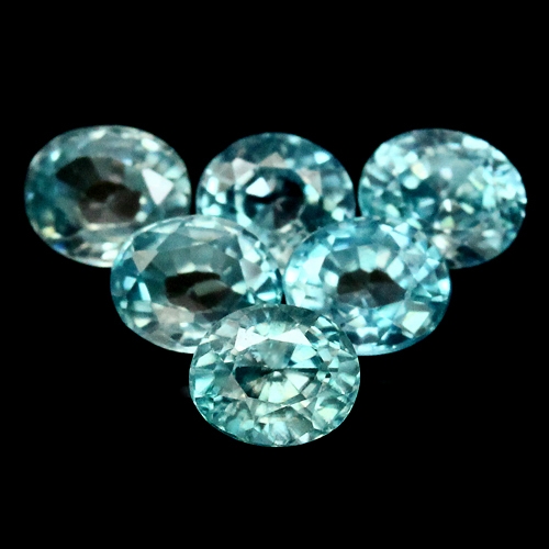 เพทายสีฟ้าทะเล (Zircon) 6 กะรัต 12 ชิ้น (0380)