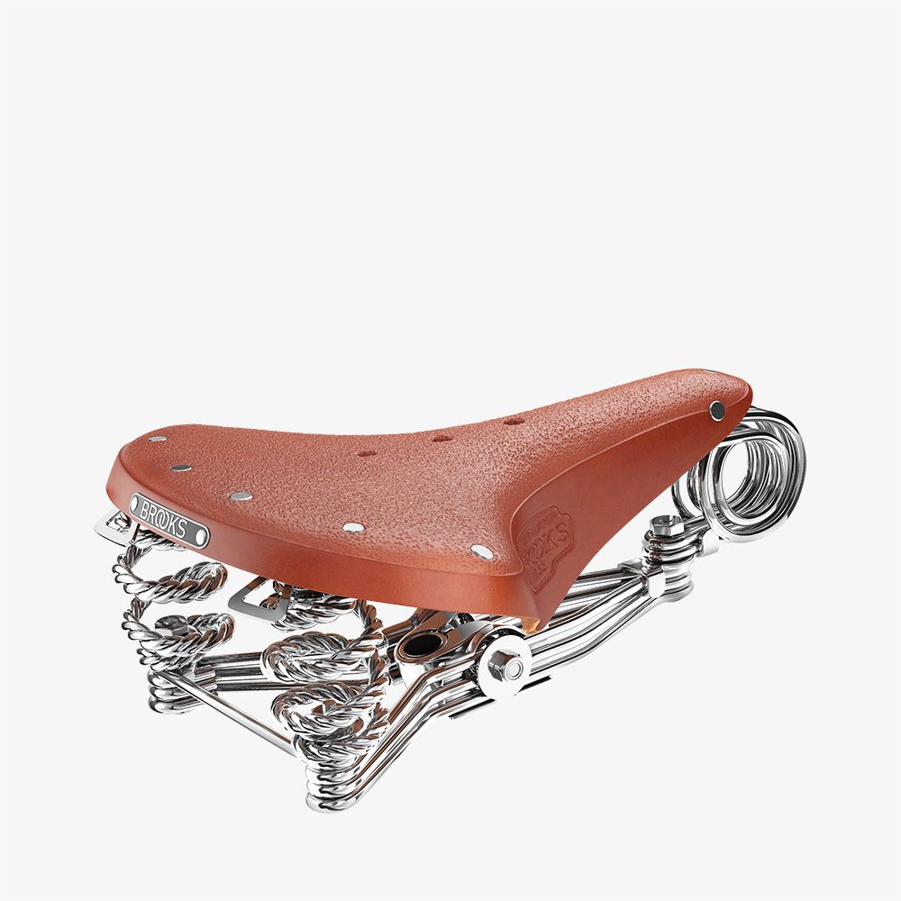 เบาะจักรยาน BROOKS B33 Classsic leather คลาสสิคกับสปริงโครเมี่ยมพันเกลียว รางเงินเงาสามชั้น กว้างสะใจ