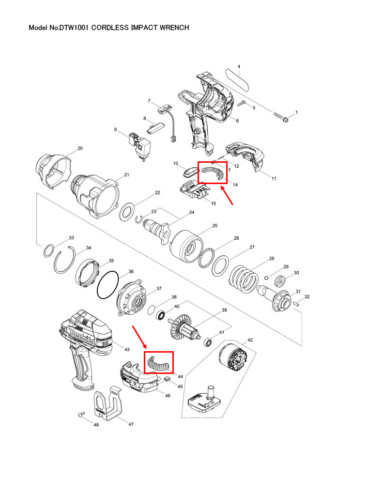 ยางกันกระแทก สว่านกระแทก Makita มากีต้า DTW700 [#37, #38], DTW1001 [#14, #44] Pn.424773-5 (ราคา/ชิ้น) (แท้) ##
