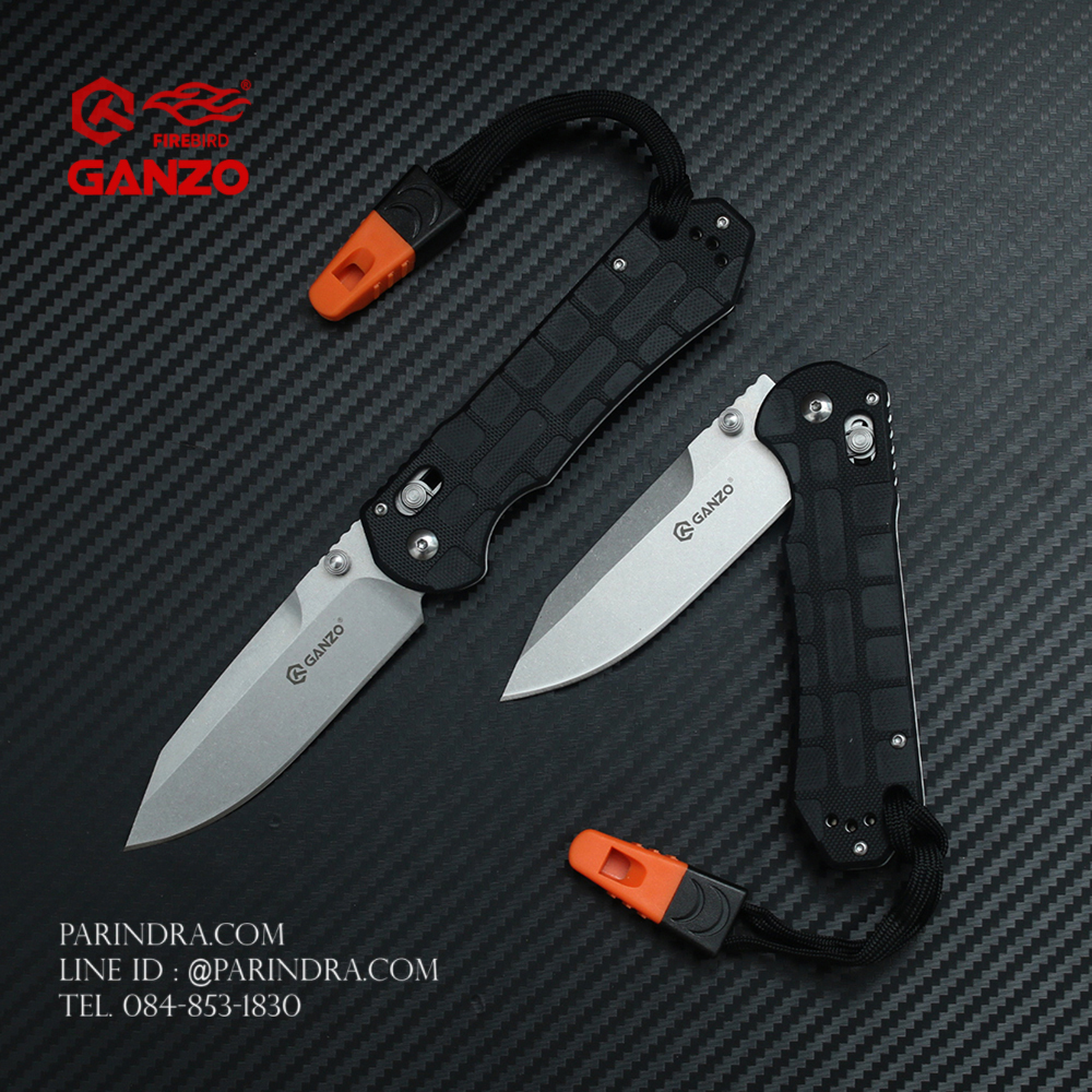 มีดพับ Ganzo กานโซ่ รุ่น Ganzo G7452P-BK-WS ใบgเงินด้ามดำ ของแท้ 100%