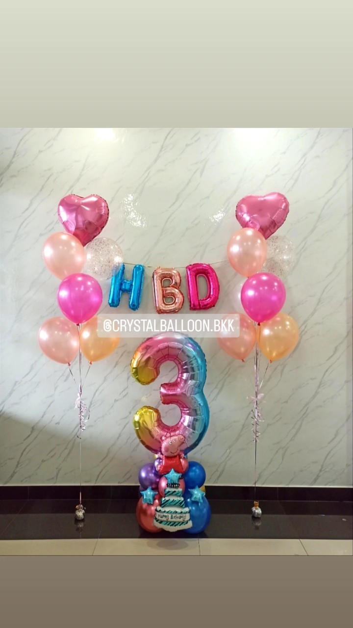 ลูกโป่ง วันเกิดเด็ก ช่อลูกโป่งฟอยล์หัวใจ ขนาด 18" ช่อ 7 ลูก 2 ช่อ พร้อม ฟอยล์ตัวเลข ขนาด 40" ตั้งฐาน 1 ชิ้น,ฟอยล์ตัวอักษร ขนาด 16" 3 ชิ้น พร้อมตกแต่ง สามารถเปลี่ยนสีลูกโป่ง/เปลี่ยนสี-ฟอยล์ตัวเลข/เปลี่ยนฟอยล์ตกแต่งได้