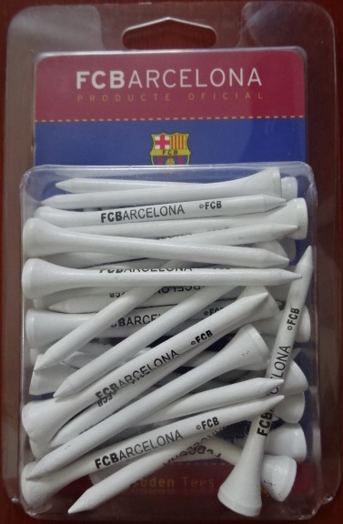 อุปกรณ์กอล์ฟ ฟุตบอล สโมสรบาร์เซโลน่า - ทีตั้งลูกกอล์ฟ ใหม่ / BARCELONA Football Club Golf Accessory - Wooden Tees NEW