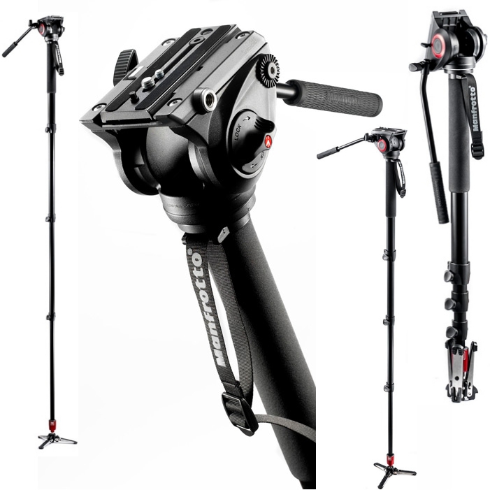 ขาเดี่ยว MANFROTTO MVM500A FLUID VIDEO MONOPOD W/HEAD พร้อมหัว 500 สำหรับกล้องวิดีโอ แบบขาสี่ท่อน พร้อมปลายขากางได้สามขาประกันศูนย์ 5 ปี