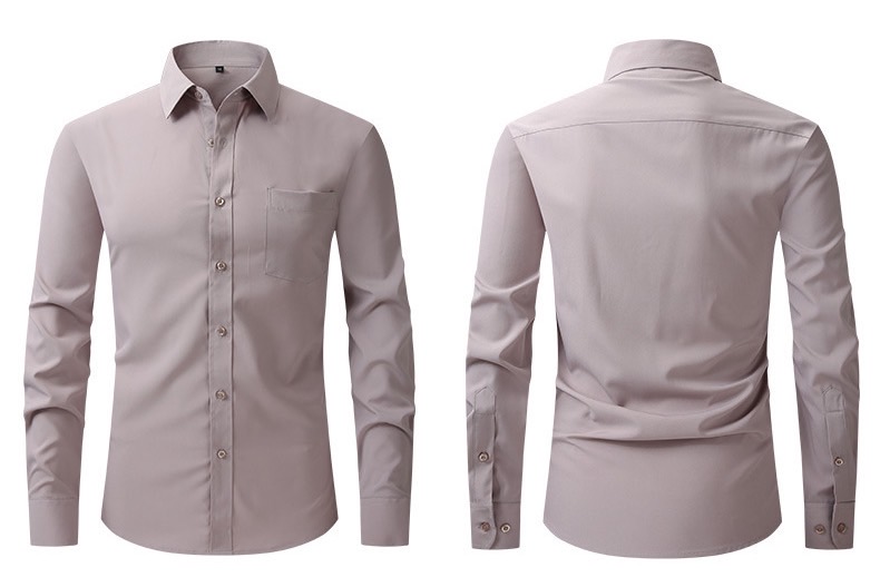 พร้อมเช่า เสื้อเชิ้ต แขนยาว สีเทาอ่อน