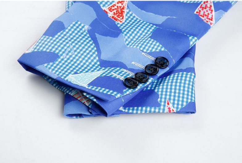 Pre-order เสื้อสูทชายแฟชั่น ลายกราฟฟิก สีสดใส ** เฉพาะเสื้อ**