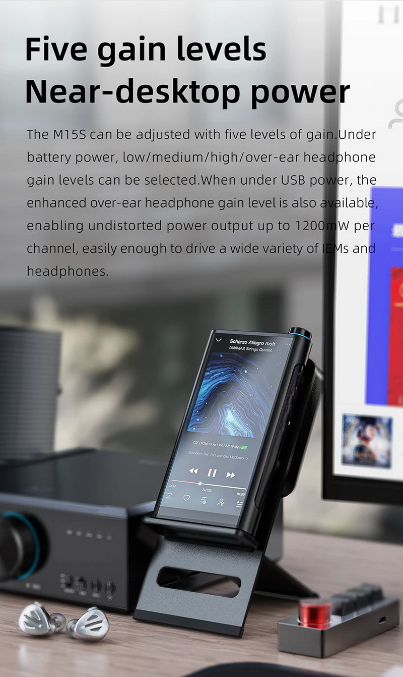 FiiO M15S DAP พกพาและตั้งโต๊ะ 2in1 ครบจบในตัวเดียว รองรับ Dual Hi-Res ประกันศูนย์ไทย