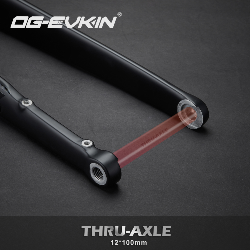 ตะเกียบหน้าคาร์บอน OG-EVKIN FK-008 Carbon Disc Gravel Fork 700*35C 12x100 Thru-Axle Cyclocross/Gravel Road Bike Frame Hidden Cable Flat Mount