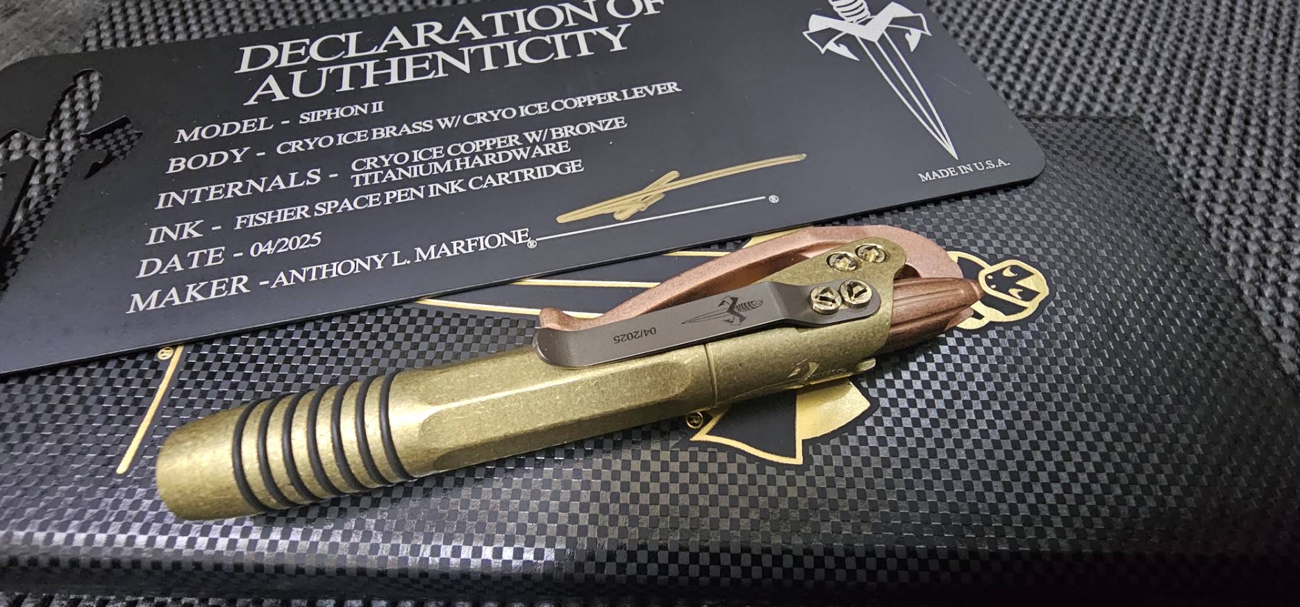 SIPHON II CRYO ICE BRASS W/CRYO ICE COPPER LEVER CRYO ICE COPPER WITH BRONZE TITANIUM HARDWARE