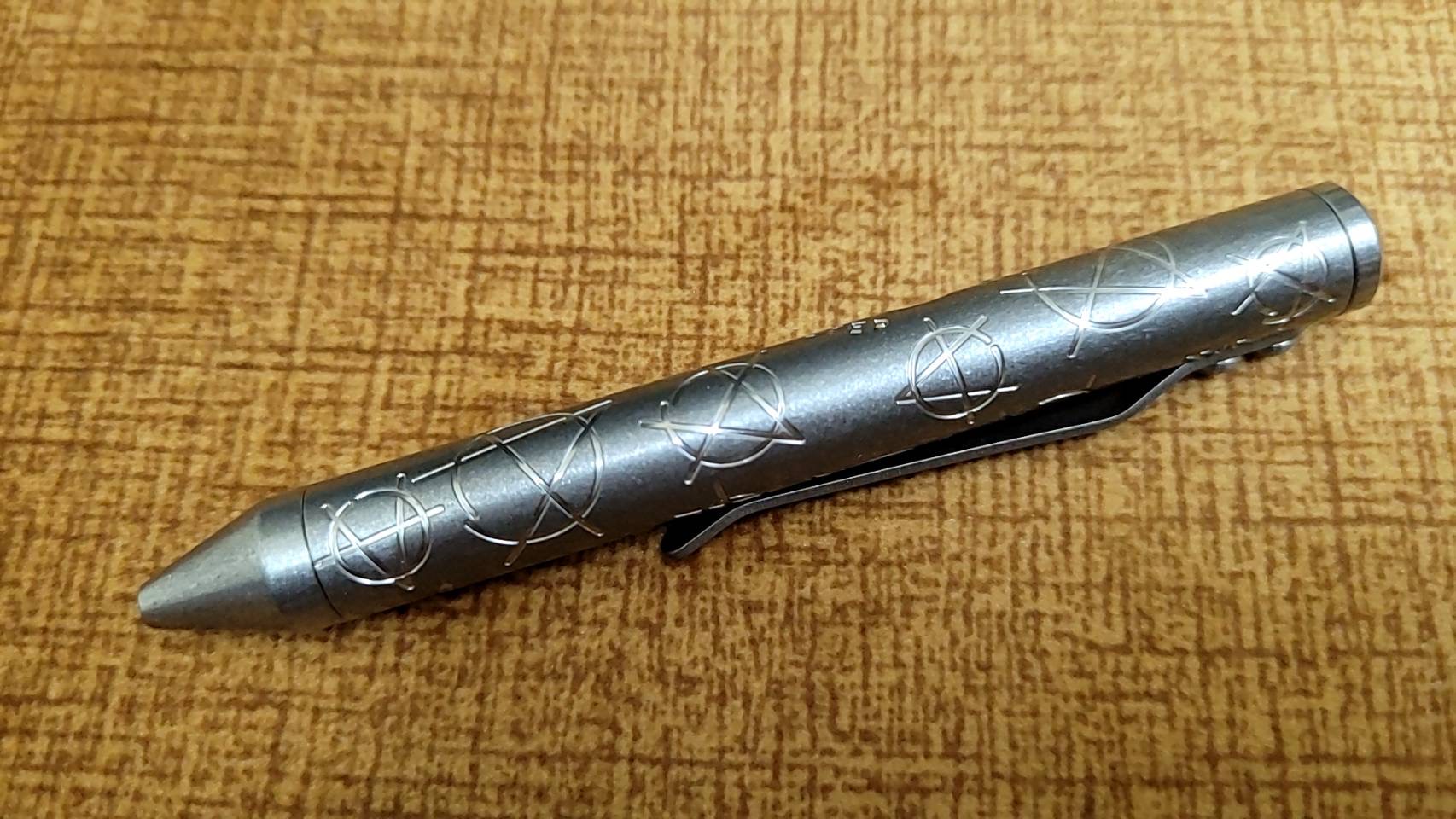 Fellhoelter TiNyBolt Pen - Titanium Tumbled Anarchy
