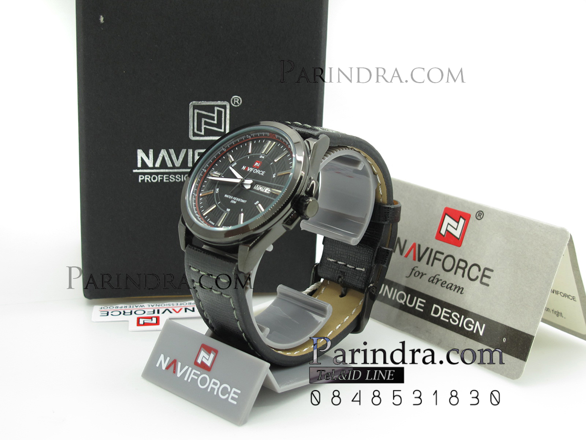 นาฬิกา Naviforce สายหนังสีดำ แท้ 100%