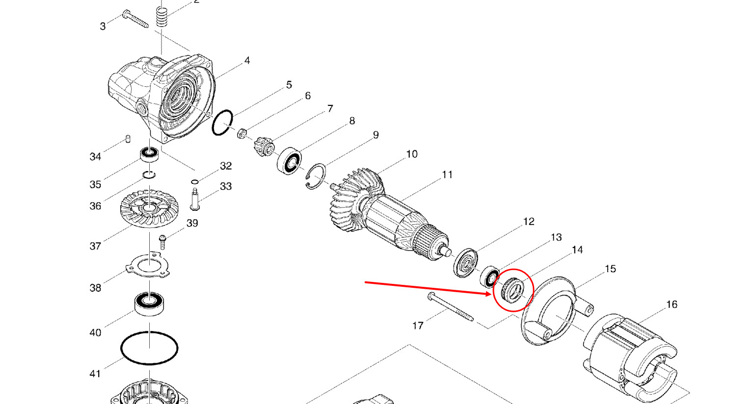 ยางรองเบ้า หินเจียร Makita มากีต้า GA7050 [#14], 4110C [#79] (เลิกผลิต)