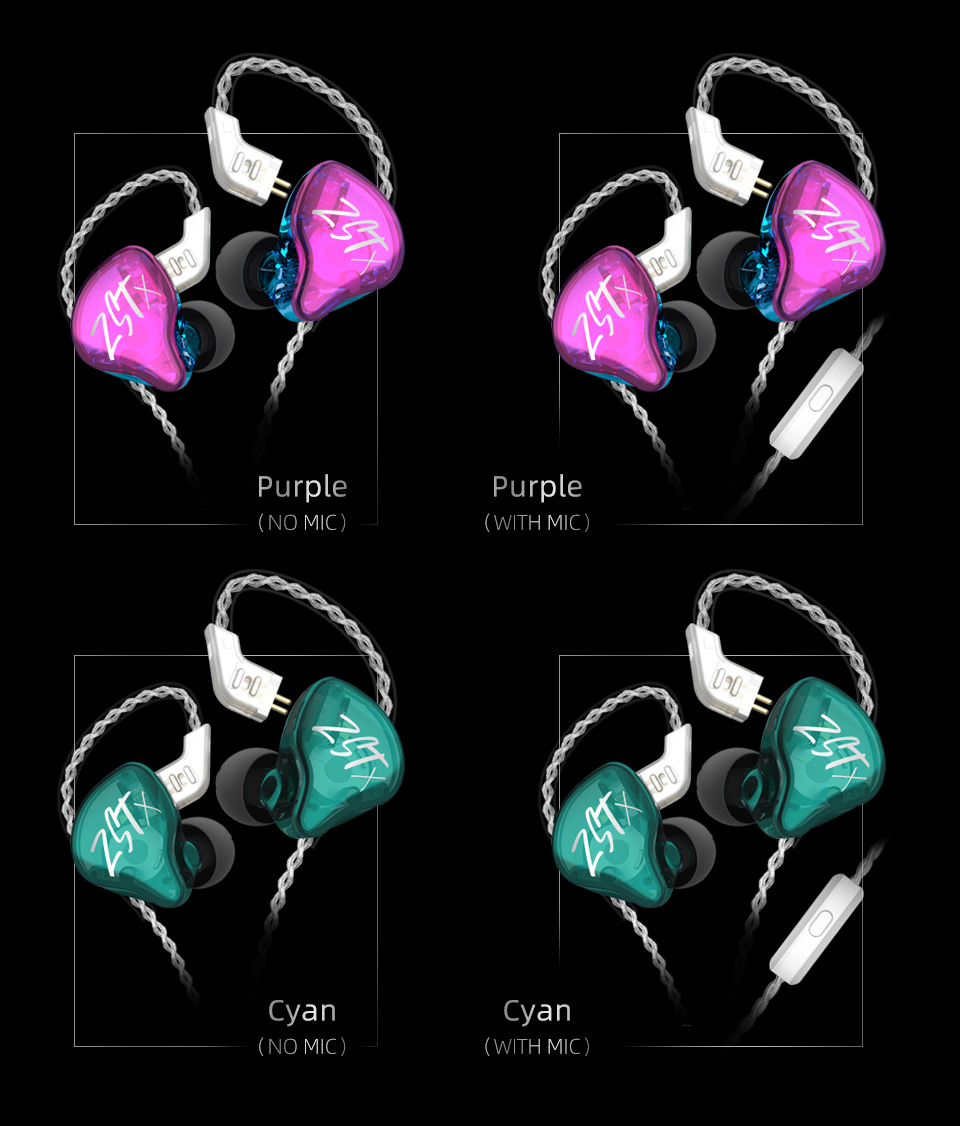 ขาย KZ ZST X หูฟัง 2 ไดร์เวอร์ 1DD+1BA สายชุบเงินถัก100แกน