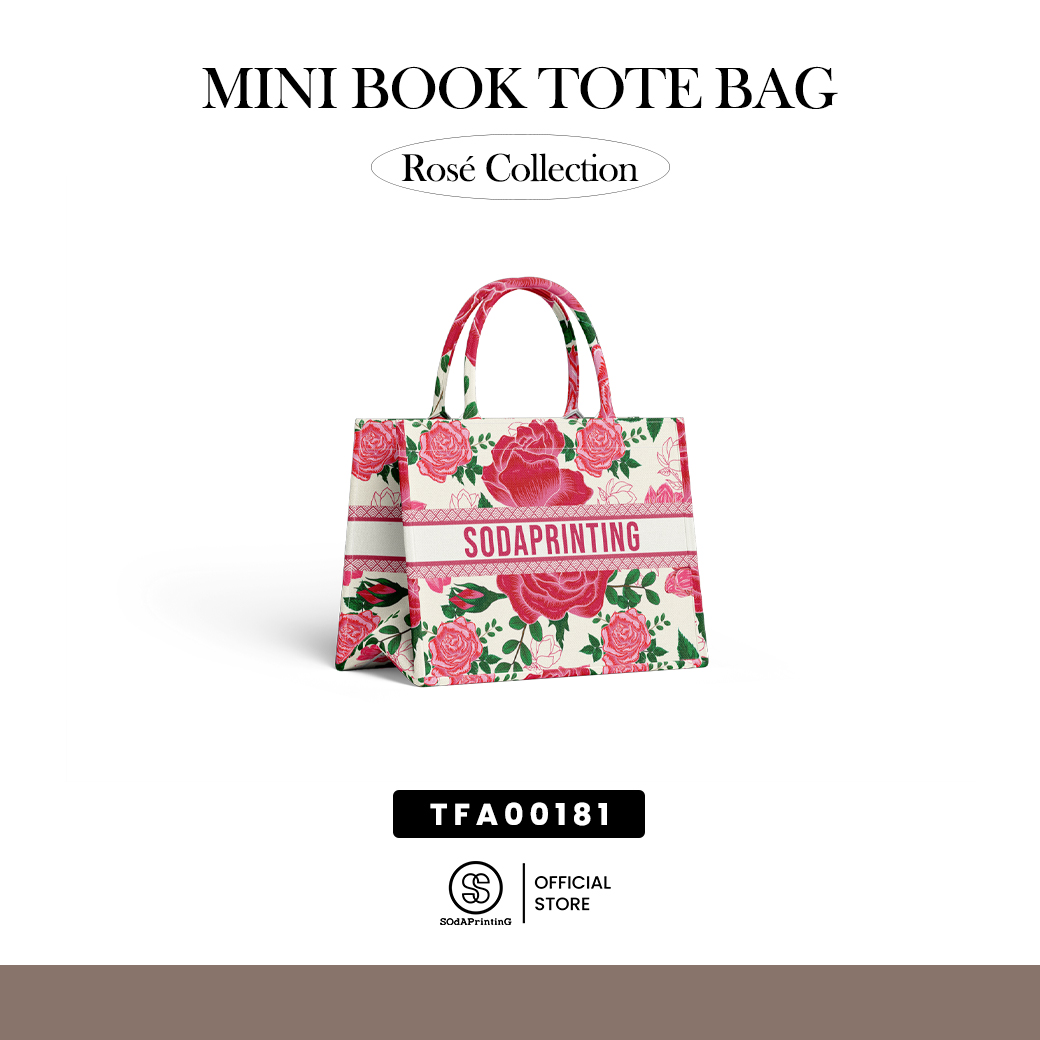 กระเป๋า Mini Book Tote Bag Rosé Collection รหัส TFA00181-TFA00185 #ใส่ชื่อได้ #SOdAbag #SOdAPrintinG