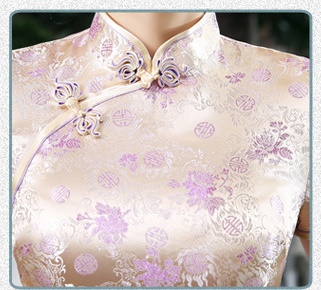 Pre-order กี่เพ้า สีทอง ผ้าไหมจีน กุ๊นขอบ ตัดเย็บอย่างดี