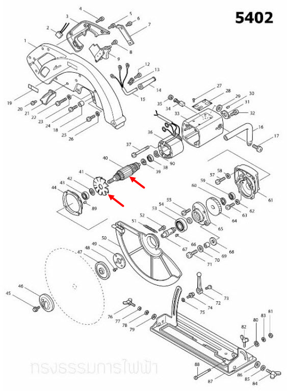 ทุ่น เลื่อยวงเดือน Makita มากีต้า 5402 (แท้) ##(**)