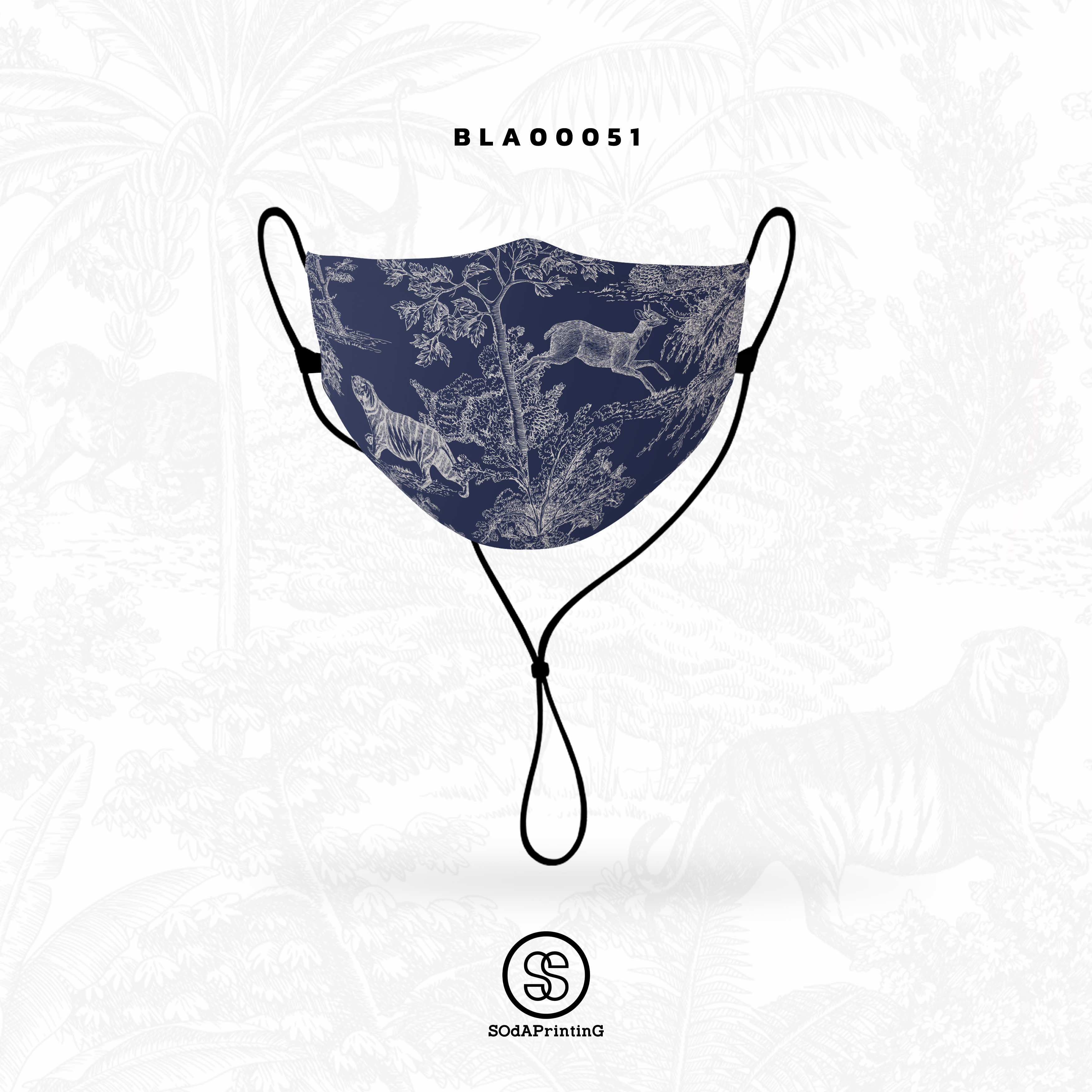 หน้ากากผ้าปิดจมูก สายยาว F-Forest Collection รหัส BLA00043-BLA00052 #SOdAprotect #SOdAPrintinG