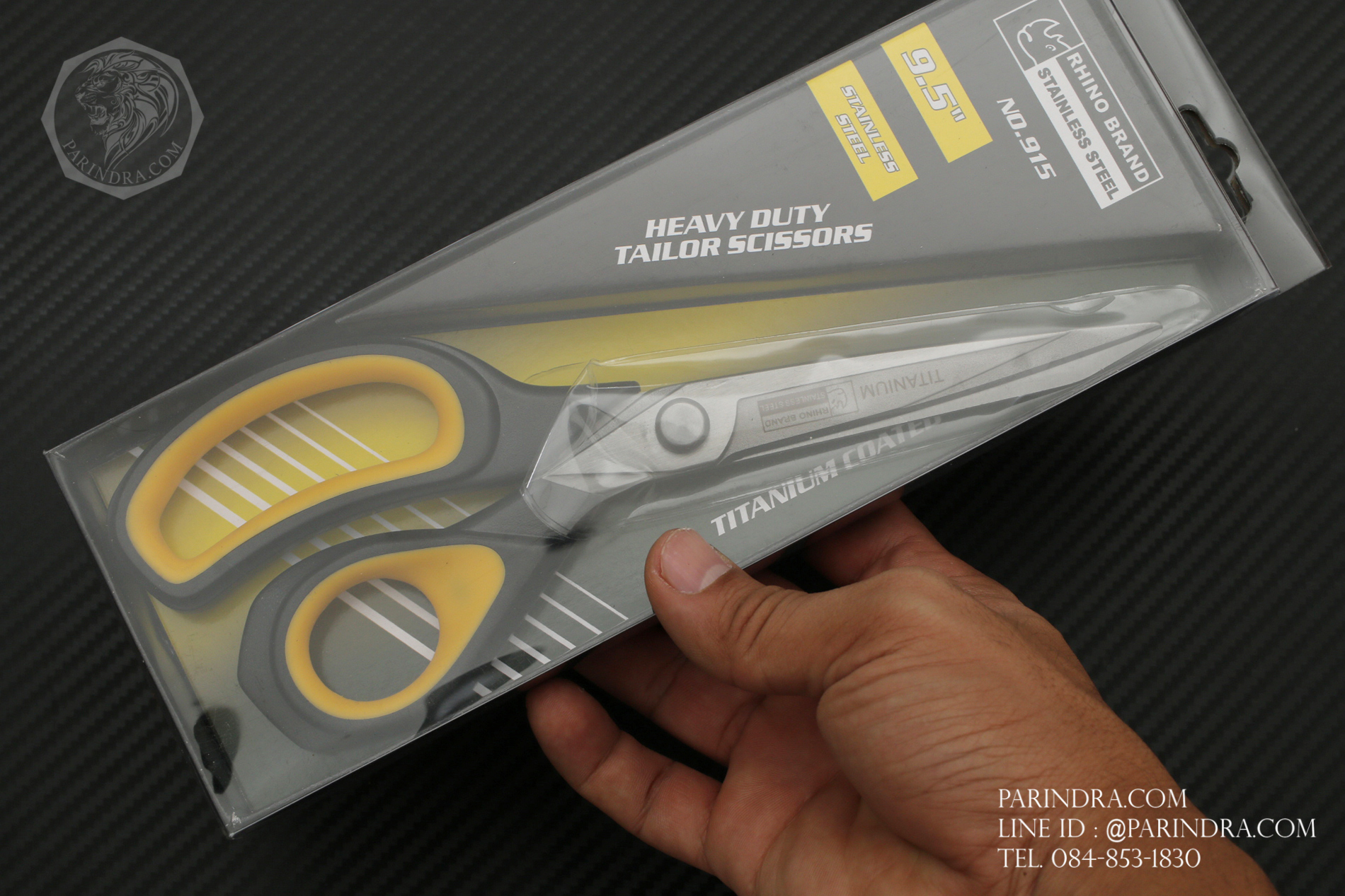 กรรไกรตัดผ้า Rhino Brand No.915 ขนาด 9.5 นิ้ว HEAVY DUTY TAILOR SCISSORS STAINLESS STEEL TITANIUM COATED