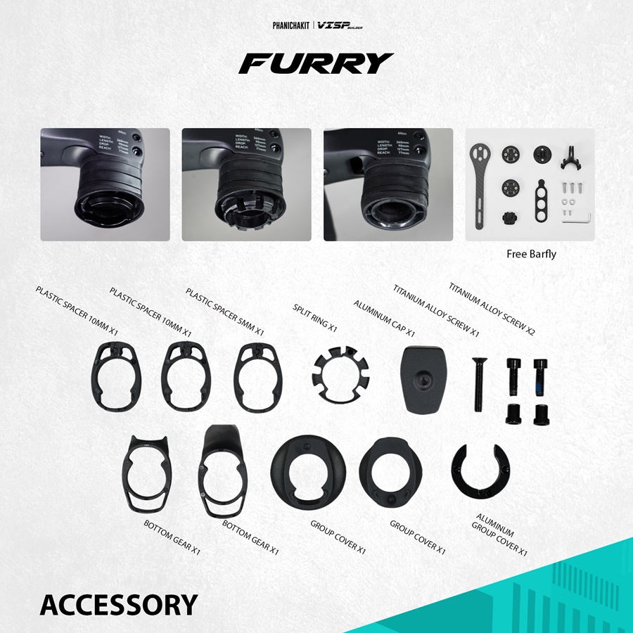 แฮนด์เสือหมอบคาร์บอน อินทิเกรตรุ่น FURRY จากแบรนด์ VISP BUILDER Road Bike Handlebar Integrated มีช่องสำหรับรองรับระบบ Di2 NEW2024