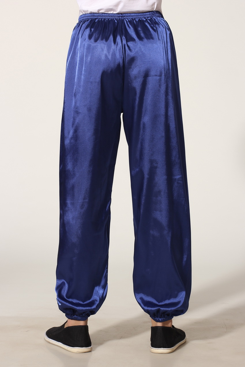 Pre-order ชุดจีนชาย แขนยาวผ้าแพร สีน้ำเงิน