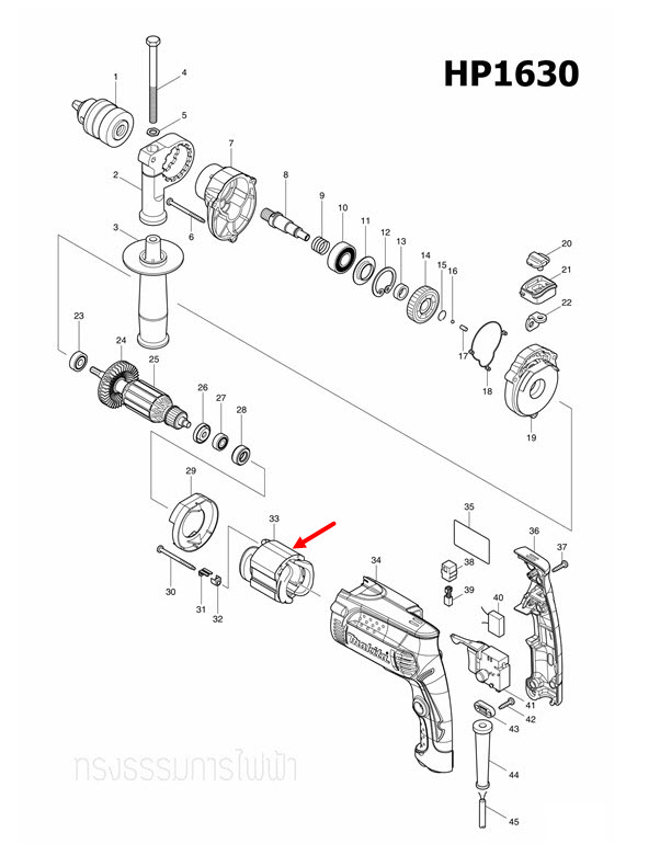 ฟิลคอยล์ สว่านกระแทก Makita-มากีต้า HP1630, MT814 (แท้) ##(*)