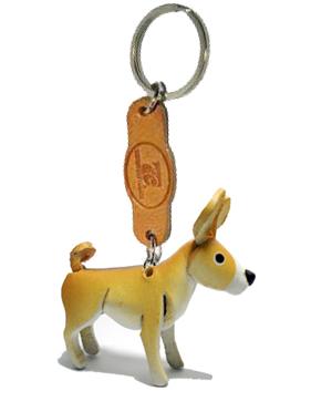 พร้อมส่ง พวงกุญแจหนังแท้ Handmade รูปหมาบาเซ็นจิ