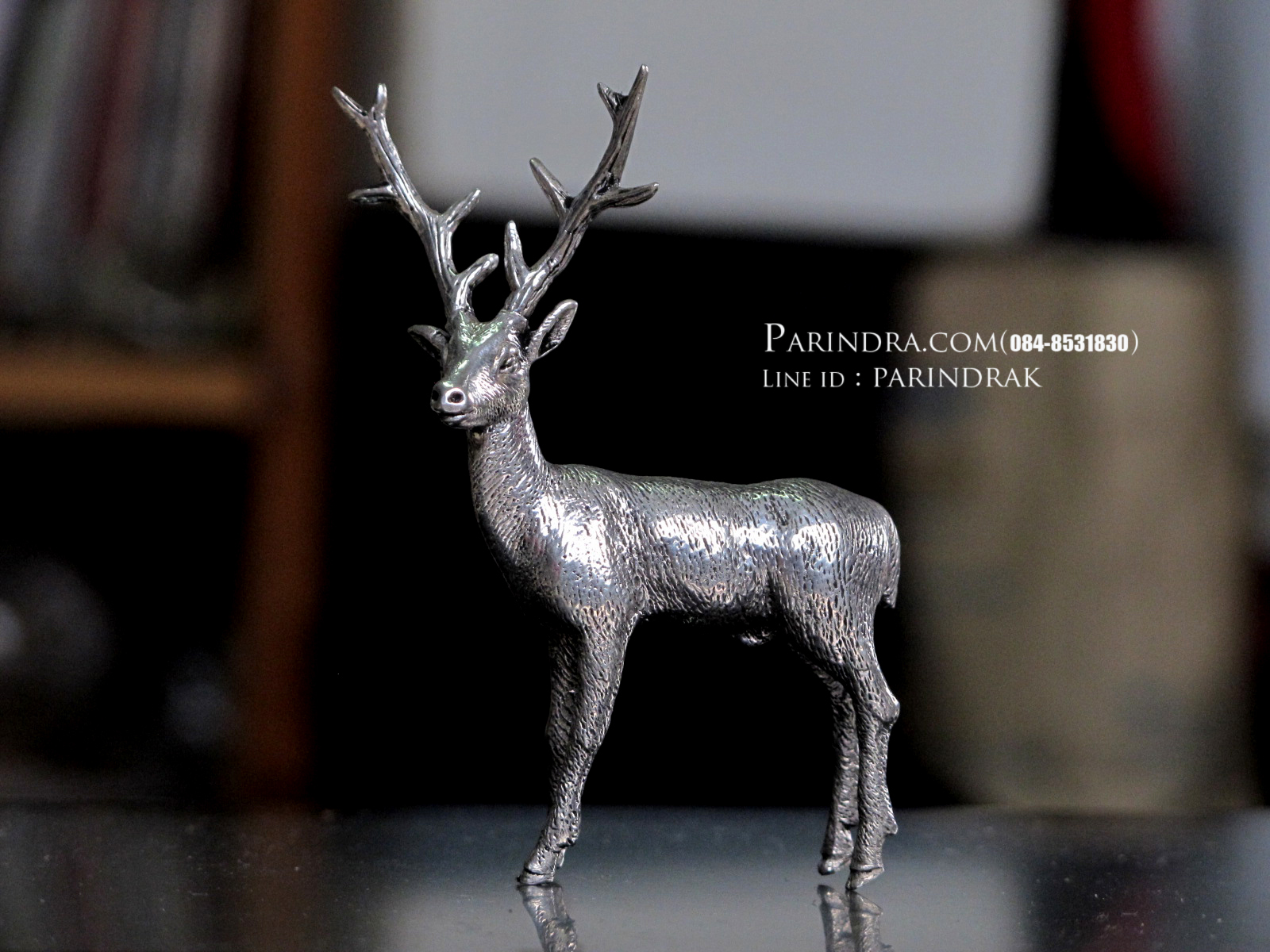 รูปหล่อรูปกวางไทยจากโลหะ Pewter งานฝีมือคนไทย 100% (สวยมากๆคล้ายเนื้อเงินแท้)
