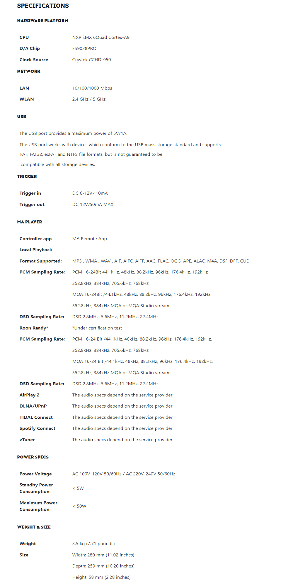 Matrix Audio Element M2 Hi-Res Music Streamer เครื่องเล่นเพลงเครือข่ายแบบตั้งโต๊ะ