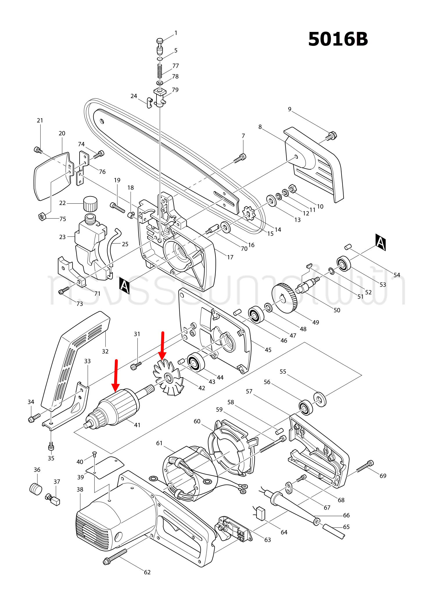 ทุ่น เลื่อยไฟฟ้า Makita มากีต้า 5016 (แท้) ##