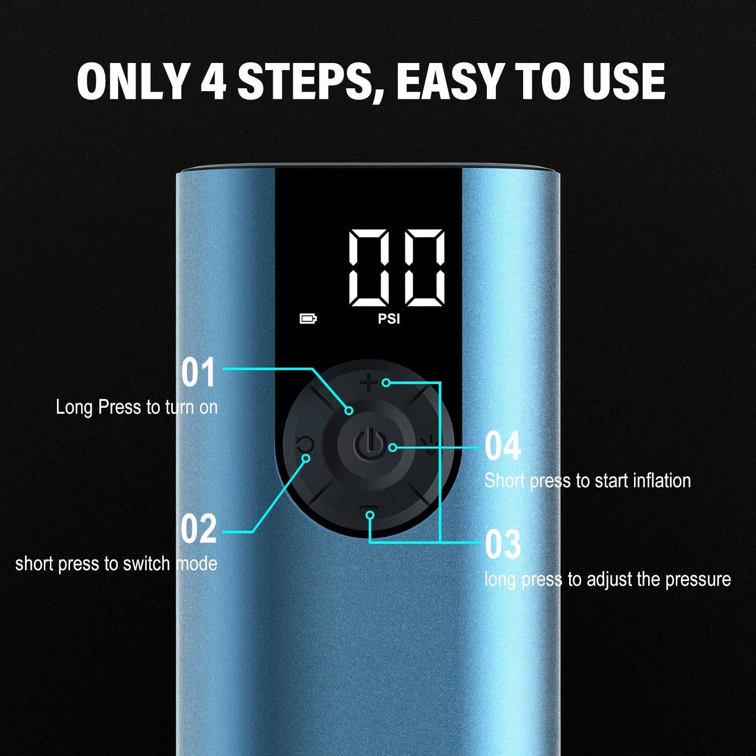 สูบลมเอนกประสงค์ CYCPLUS A8 ELECTRIC AIR PUMP สามารถสูบลมได้สูงสุดถึง 150Psi ทนทาน แบตอึดครับ