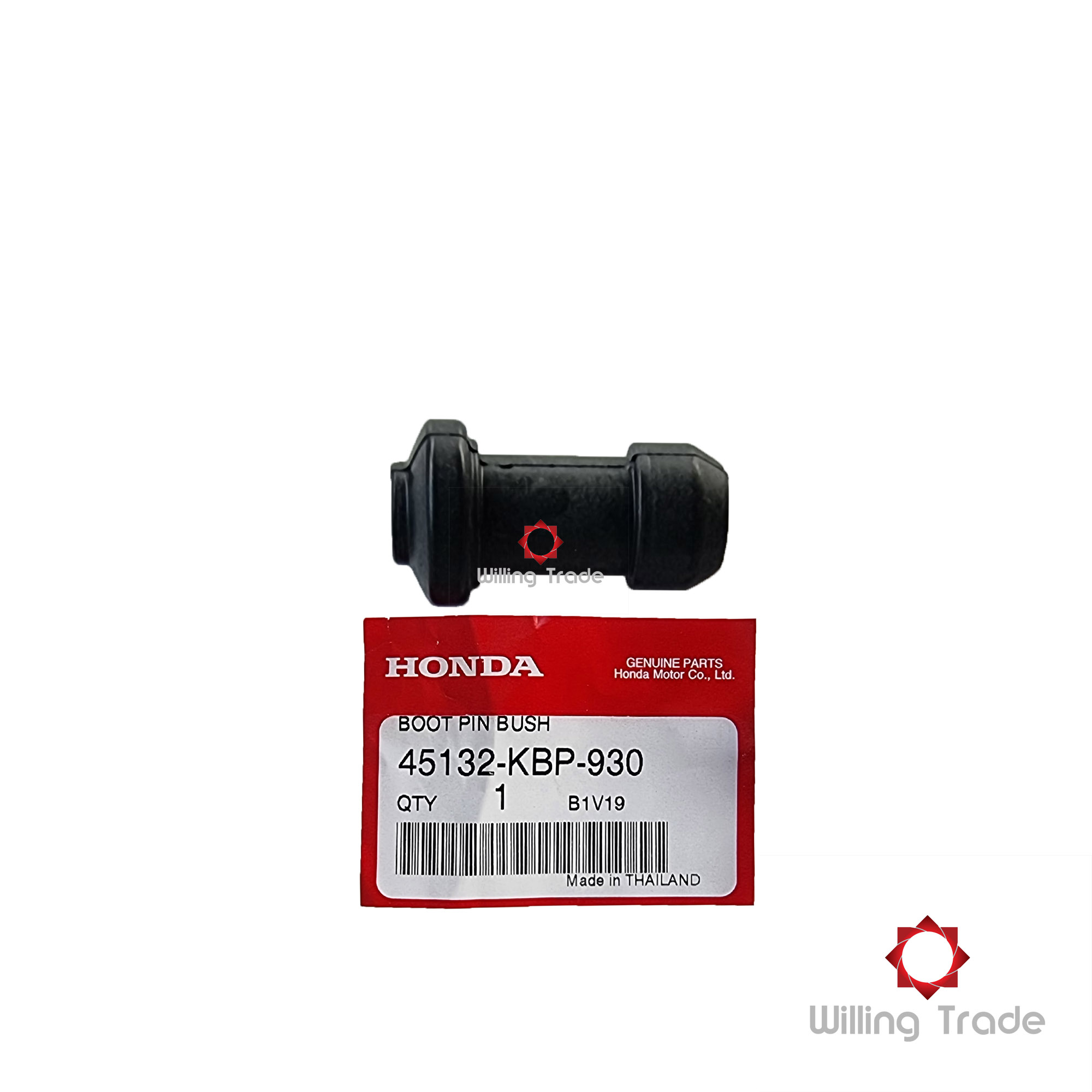 บุชยางหุ้มสลักดิสก์เบรก (B028) HONDA: (45132-KBP-930) WAVE, SONIC, CLICK, SCOOPY และรุ่นอื่นๆ ใช้ได้ทั่วไป (ใช้แทน 45132-166-016) [แท้ศูนย์ 100%]