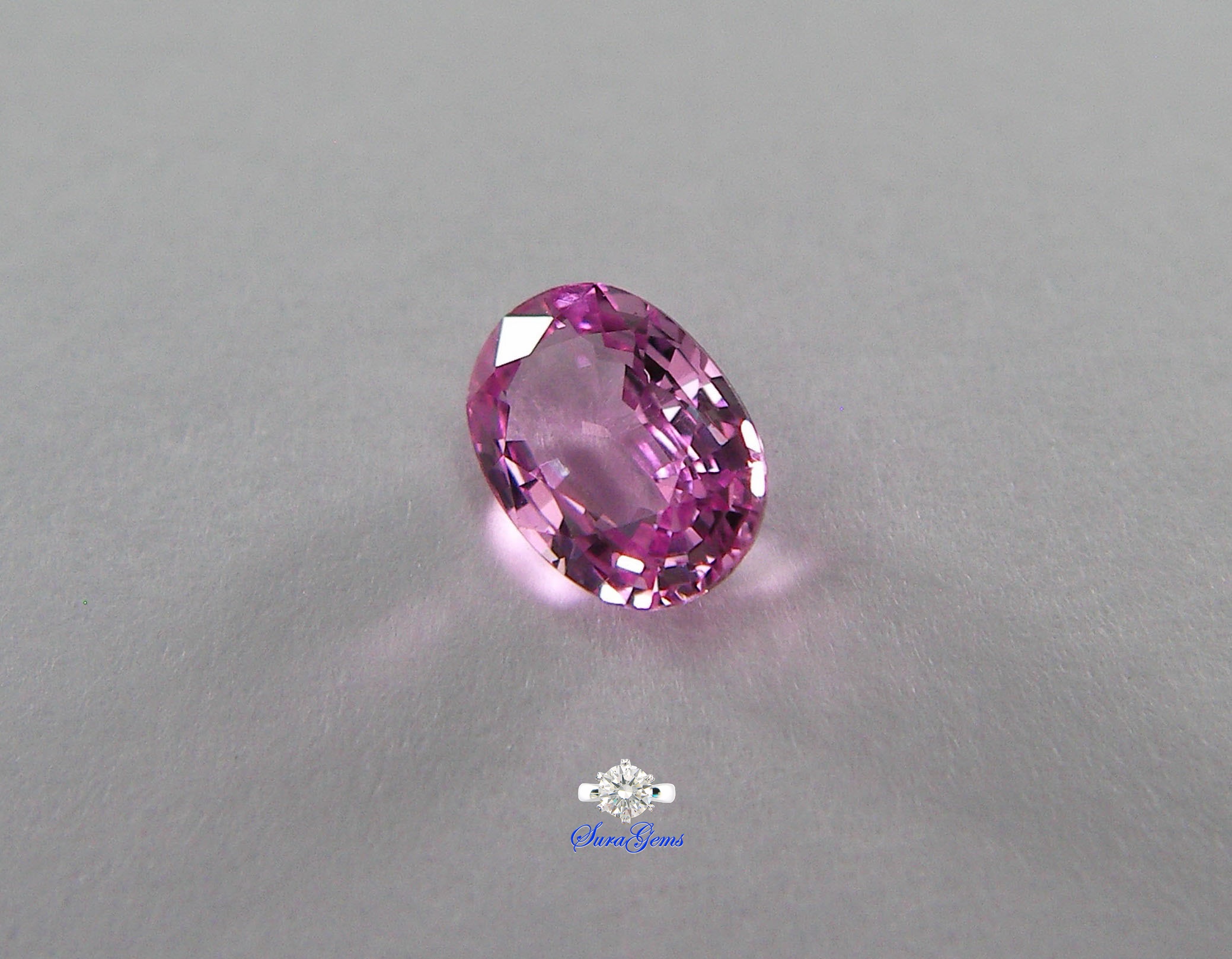 พิ้งค์แซฟไฟร์ !ดิบ Pink Sapphire 粉紅色藍寶石 weight 0.57 ct. ความสะอาด IF
