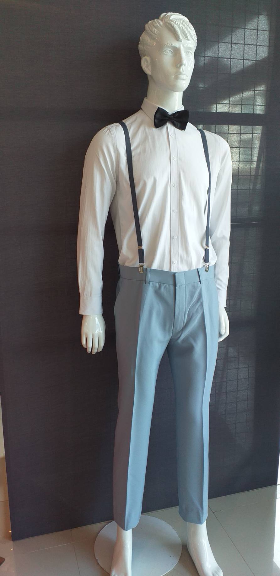 พร้อมเช่า สูทสีฟ้าพาสเทล Dusty Blue สูทเพื่อนเจ้าบ่าว ไม่มีเสื้อกั๊ก