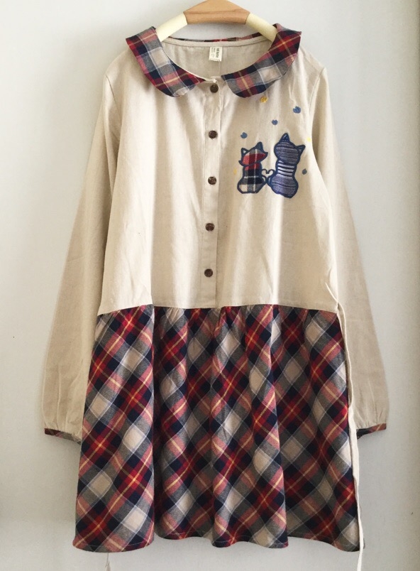 เสื้อ/เดรสผ้าฝ้ายลายสก็อต