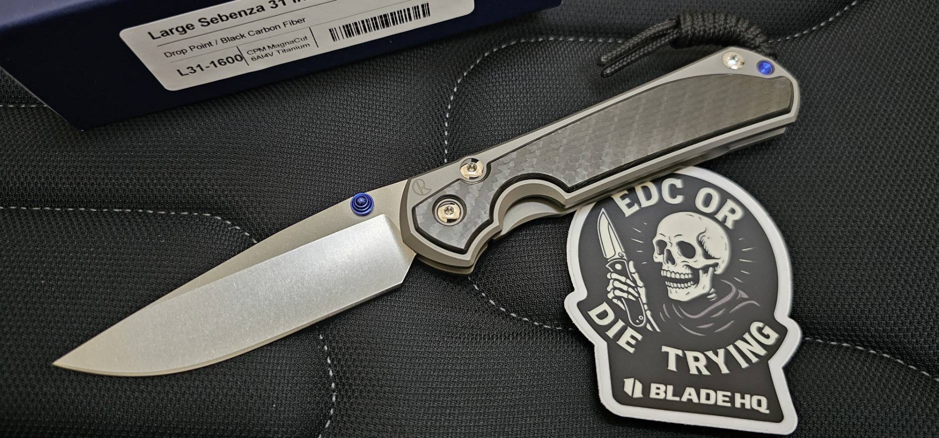 Chris Reeve Large Sebenza 31 Exclusive Knife Black Carbon Fiber (3.6" SW)