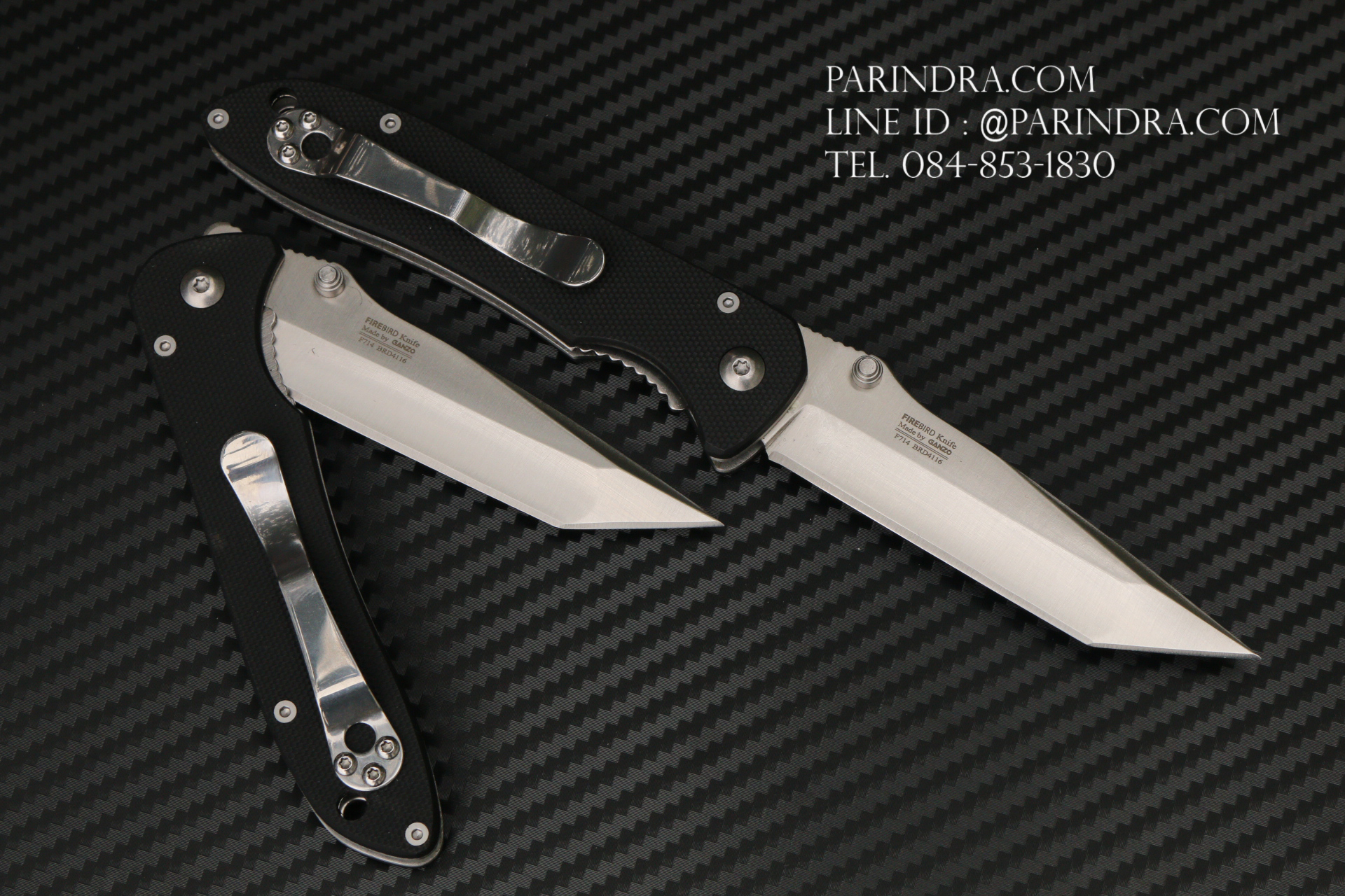 มีดพับ Ganzo รุ่น F714 สีดำ ปลายมีดทันโตะ Tanto ของแท้ 100%