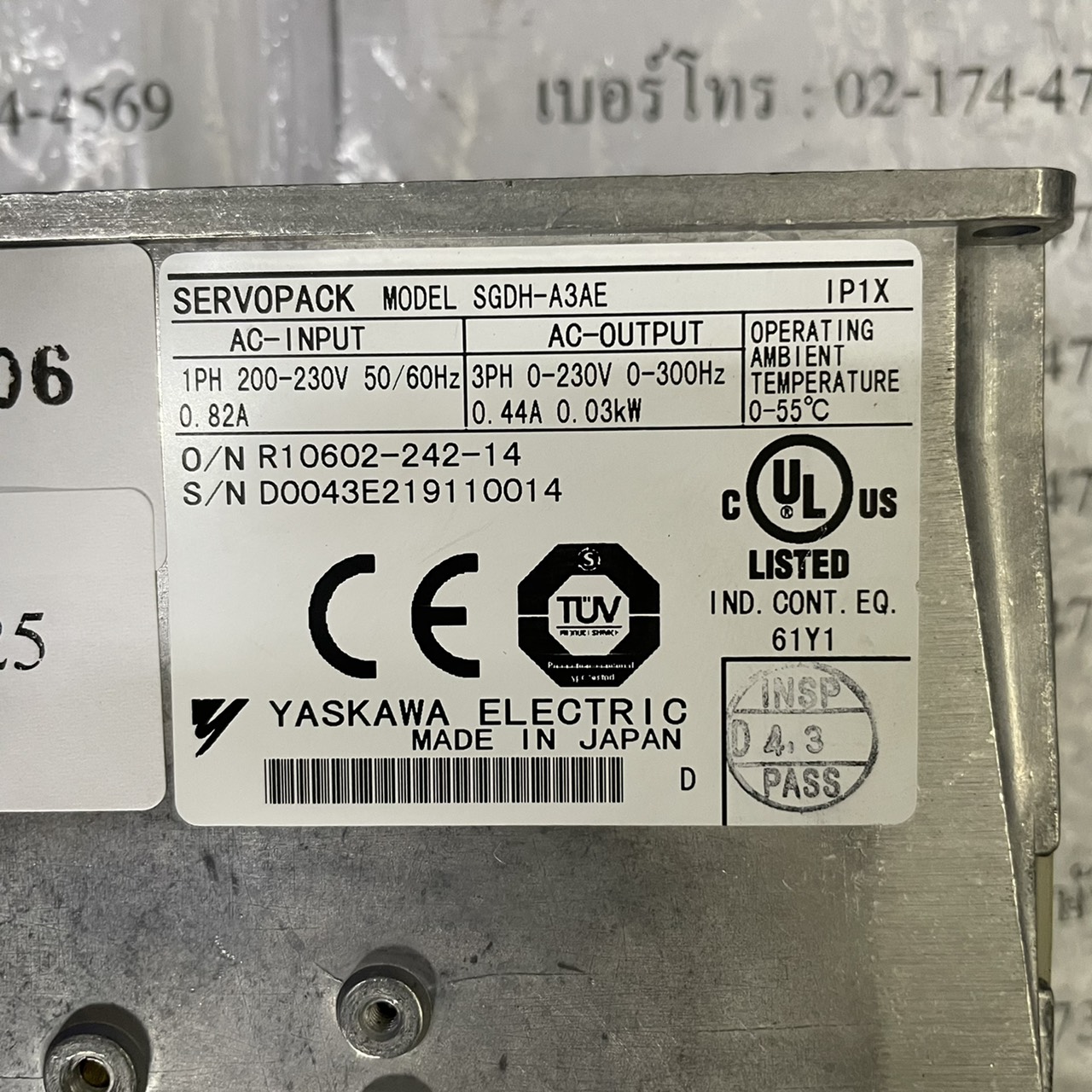 SGDH-A3AE SERVO DRIVE " YASKAWA "
