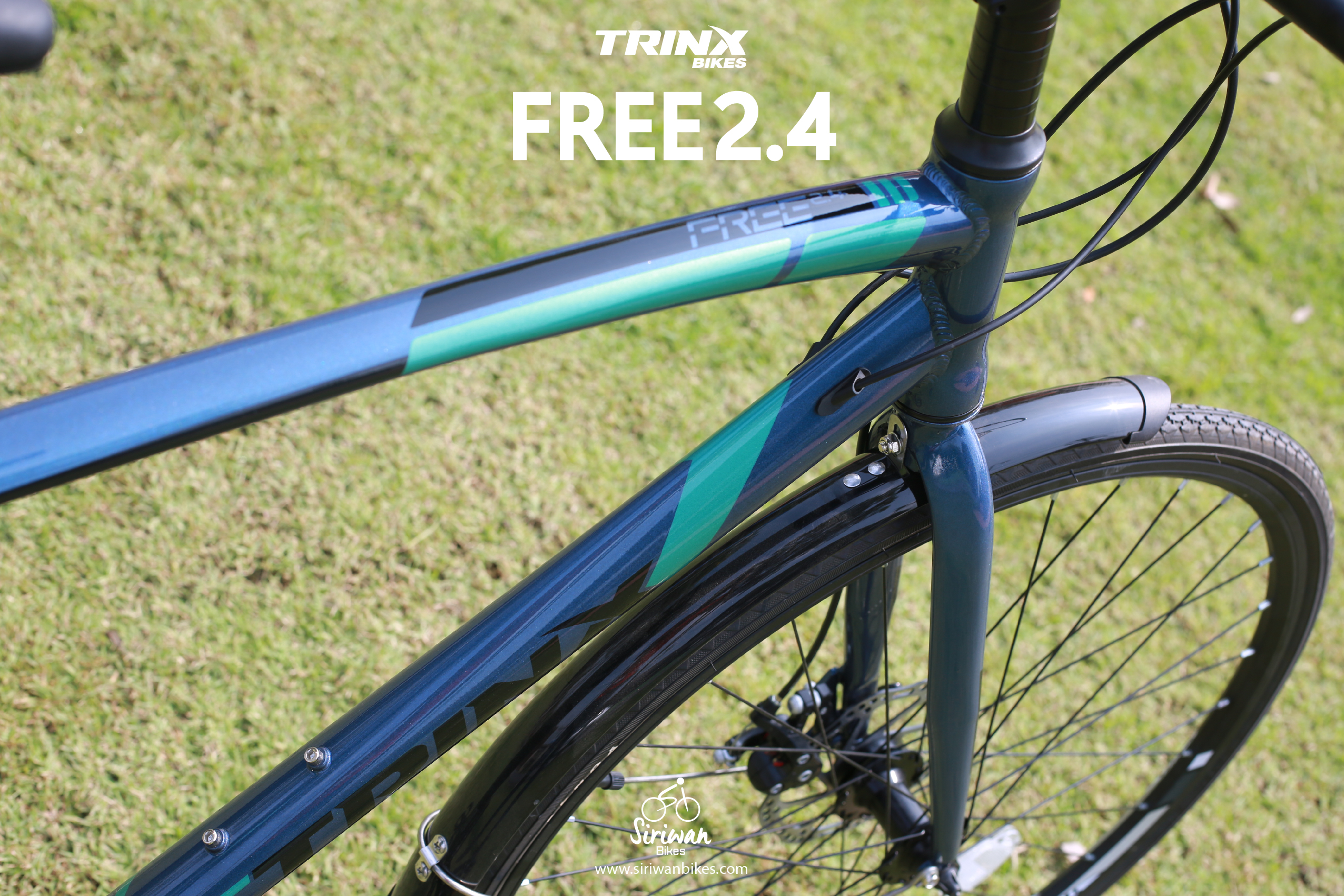 จักรยานไฮบริด TRIN-X FREE 2.4 ชุดเกียร์ SHIMANO 24 สปีด เฟรมอลูมิเนียม ล้อ 700C, TRINX MY2023 (มีสินค้าสีขาวแดงพร้อมส่ง)