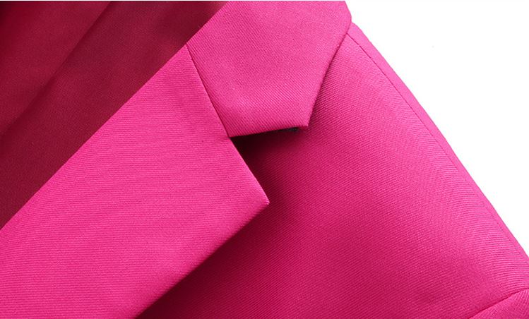 พร้อมเช่า ชุดสูทชาย สีชมพูบานเย็น ทรงเข้ารูป Slim-cut (พร้อมเสื้อกั๊ก) สำเนา