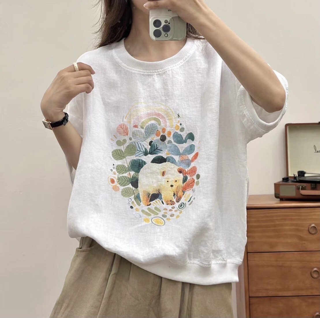 เสื้อผ้าลินินพิมพ์ลาย