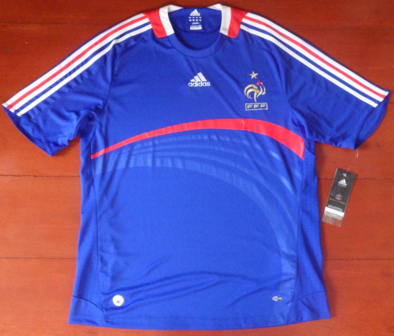 เสื้อฟุตบอล ทีมชาติฝรั่งเศส ชุดเหย้า ชุดลุยศึกยูโร 2008 ใหม่ M-Size / FRANCE Football Shirt Home Kit EURO 2008 Jersey NEW M-Size