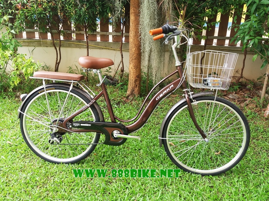 จักรยานแม่บ้าน OSAKA RHINO XT CITY BIKE พร้อมตะกร้า มีเกียร์ 7 สปีดชิมาโน่ ล้อ24นิ้ว