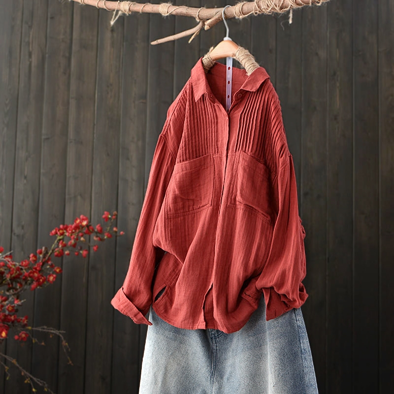 เสื้อผ้าฝ้ายนุ่มแต่งกระเป๋า