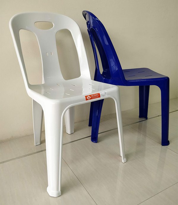 เก้าอี้พลาสติก มีหลังพิง ยางกันลื่น ขนาด 47 x 52.5 x 81 Cm. รุ่น 919
