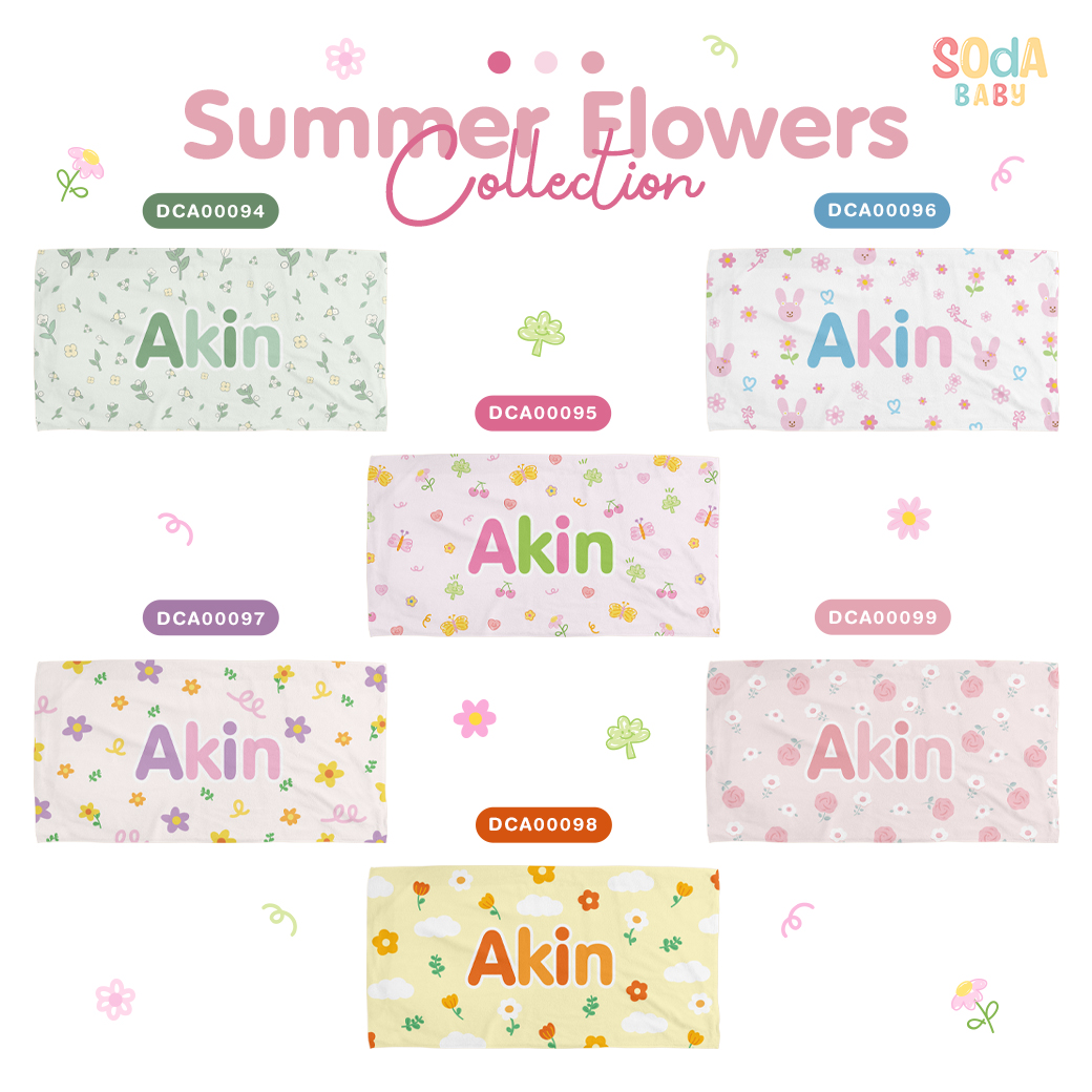 ผ้าเช็ดตัวเด็ก ลาย Flower garden รหัส DCA00097 🌼🌸 #SummerFlowers #SOdAbaby