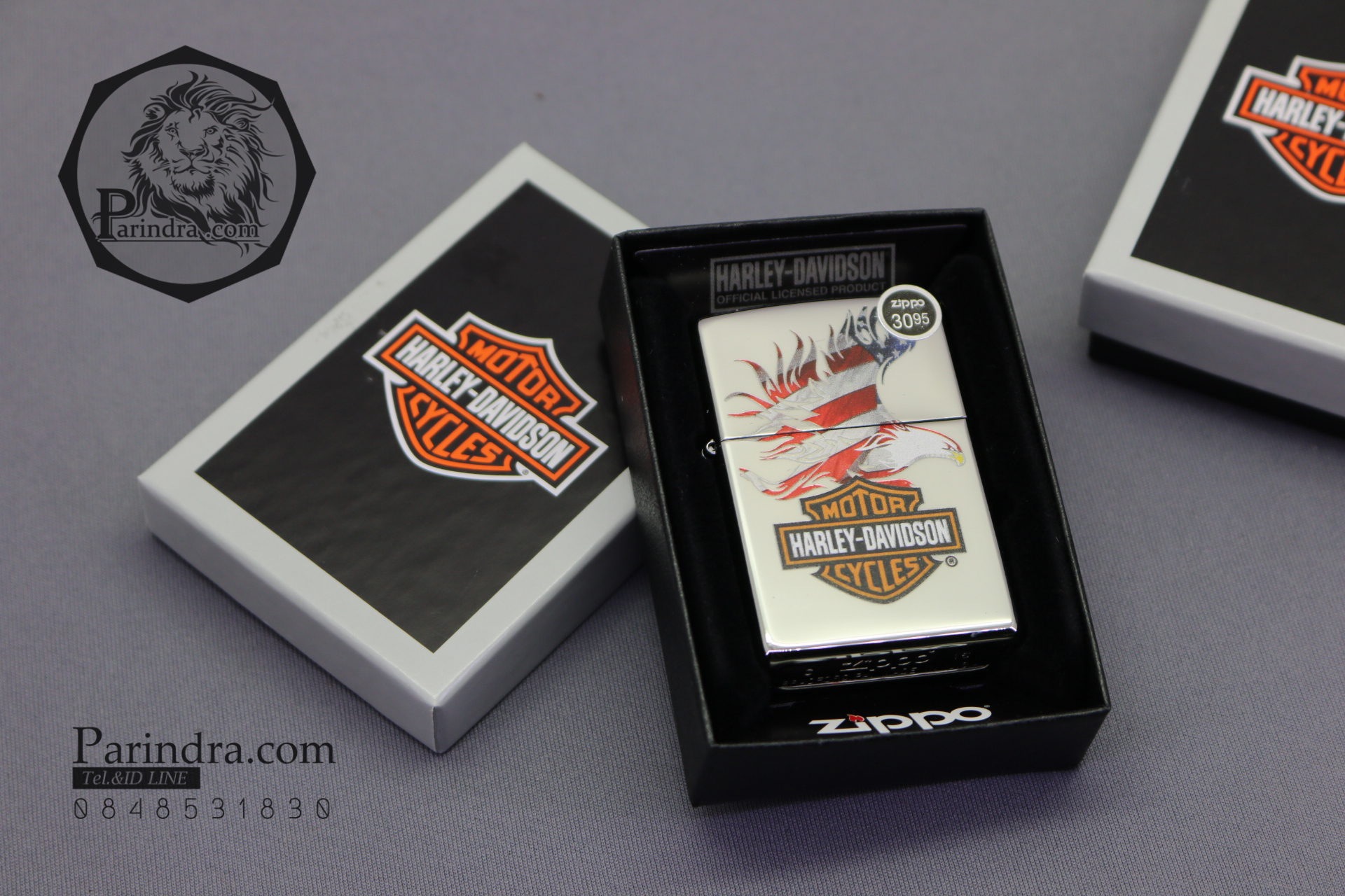 ไฟแช็ค Zippo แท้ "Harley Davidson" #Zippo 28082, Harley Davidson-Logo, High Polish Chrome แท้นำเข้า 100%
