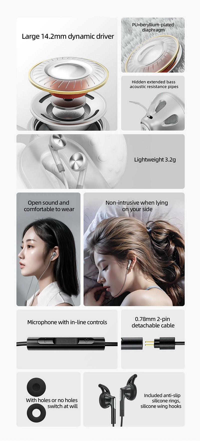 FiiO FF1 หูฟังเอียบัดไดรเวอร์ชุบเบริลเลียม ถอดสายได้ รองรับ Hi-Res ประกันศูนย์ไทย