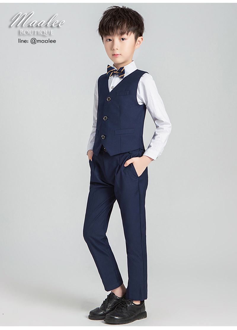พร้อมเช่า ชุดสูทเด็กชาย สีกรมท่า 2 กระดุม **พร้อมเช่าไซส์ 90,100, 110,120,130,140, 150,160 ,170**